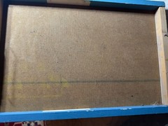 Vintage „An Abstract Scene“ Oil On Cardboard Painting