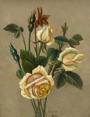 Raindrops On Golden Roses. Signed and dated 1914.