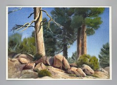 c1980 Duncan Alanson Spencer California landscape watercolor Sierra Yosemite