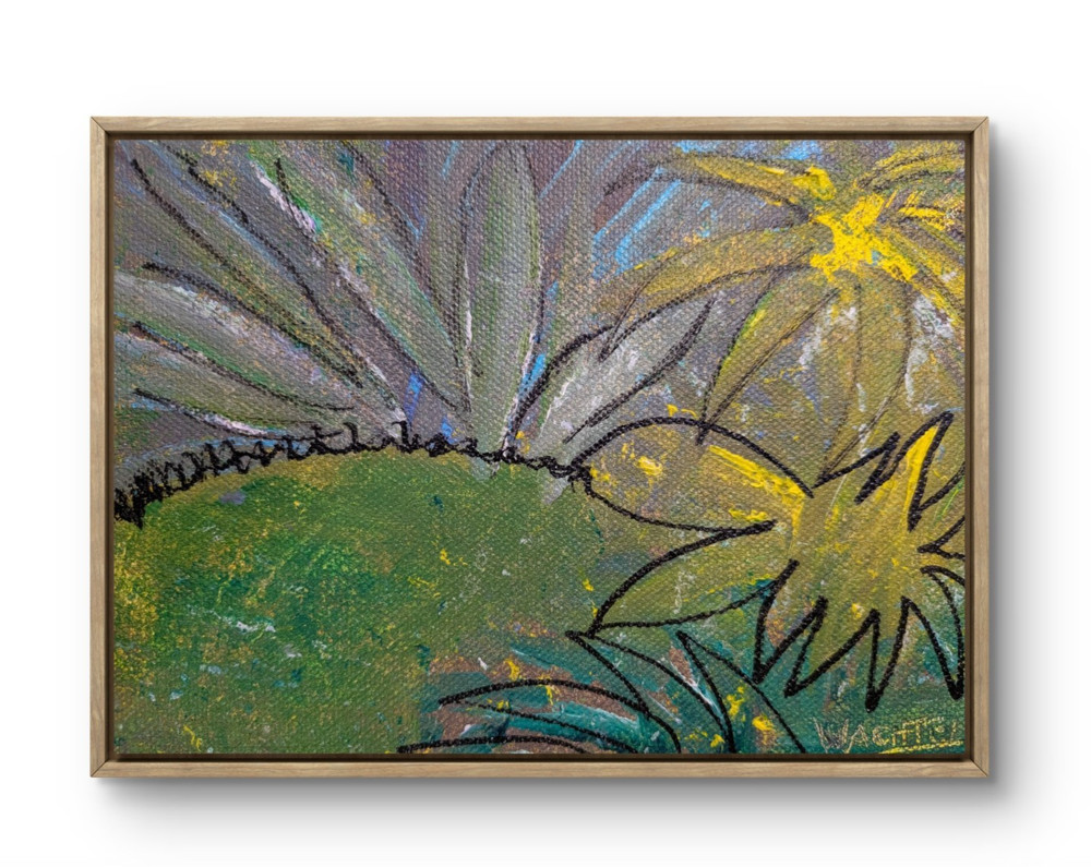 Original Flowers Painting 5×7 Abstract Expressionist Canvas Wall Decor Wachtel