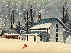 Lu Fuller Original Watercolor Painting “Left Out In The Field” Winter Landscape