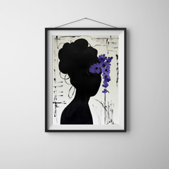 Abstract Expressionism Acrylic Art on 9×12 Paper -Silhouette Woman