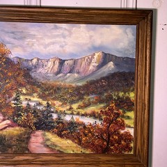 Vintage Karen Anderson Landscape Painting, 23×19, Custom Framed
