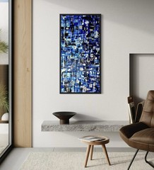 New Custom Painting – Framed Acrylic On Canvas – Original Abstract Art 24×48