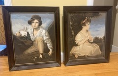 2 VIntage 60s PBN Art “Boy and Rabbit” Raeburn & “Age of Innocence”Reynolds