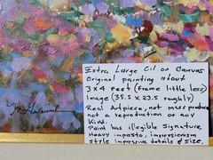 NO SHIPPING*Stunning 3×4 feet impressionistic oil on canvas painting SIGNATURE ?