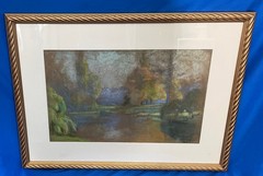Fannie Eliza Duvall – California Artist – Paris 1918 – Antique Pastel – Signed
