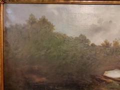 Old Painting Oil on canvas 82/34cm. (103/56cm.overall) by W.T.Nocken