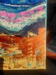 Abstract Seascape Landscape Painting on Canvas, Small, Unframed, Single Piece