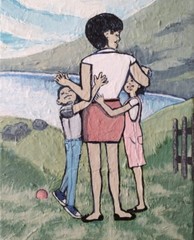 8 inch x 10 inch x 5/8 of an inch – Family Painting by A. Avila