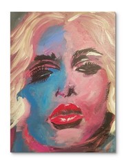 Abstract Marilyn Impressionist Original Wall Art 9X12 Canvas Acrylic