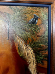 Signed Painting, Exotic Beautiful Woman, Bluebird Pro Framing 22.5″×19.5″