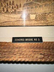 Vintage Mid-Century Signed Charles Locherer Folk Art Covered Bridge Wood Carving