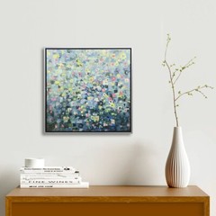 Hungryartist -Flowers Giclée abstract on Canvas 16×16 Framed