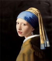 Jan Vermeer Girl with Pearl Earring Repro, Hand Painted Oil Painting 20x24in