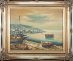 Wallinger – 20th Century Oil, Mediterranean Port Scene