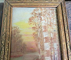 Old Art Oil Board Landscape Painting Unsigned Original Hudson River School~OOAK