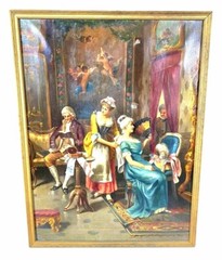 19Century Antique Oil Painting Gilded Age Artist Signature