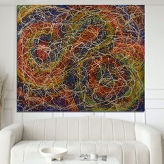 Jackson Pollock style￼￼ Canvas painting￼ 72” X 60”Abstract,Modern,XL, Landscape￼