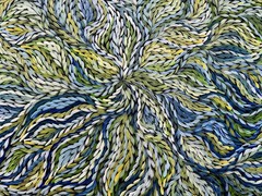 Rosemary Petyarre .Authentic Aboriginal Art. Bush yam flower, Size; 150 x 100cm