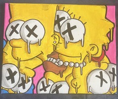 8 X 10 Spray Paint Acrylic Art abstract bart canvas shortiez ink graffiti decor