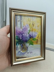 Flower Bouquet Oil Painting 4×6 Signed Original Art Framed Home Decor Gift
