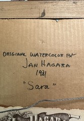 Jan Hagara “Sara” 1981 Signed Original Watercolor Portrait, Matted & Framed