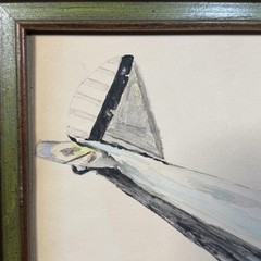 Vintage 1963 H L McNary Airplane Watercolor Painting Signed 10.25×13.5 Framed