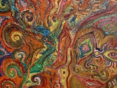 Textured Abstract Painting on Canvas by Serg Graff, „Magical Friends“, COA