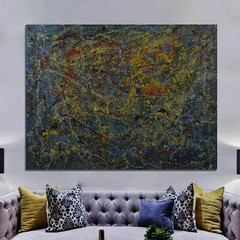 Jackson Pollock style￼ Profession￼al Painting 81” X 62”(6ft 9in)Abstract Modern