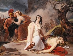 Painting Antique Jules Eugène Lenepveu Antigone Romanticism Rome Mythology