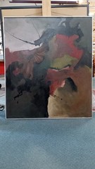 Lyrical Abstraction Oil on Canvas 1967 Signed Waters 39×33