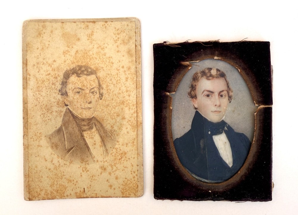 19th c. Miniature Portrait and original photo by Randall Photography Detroit Mi.