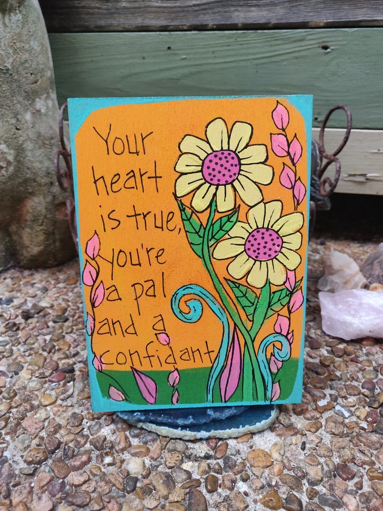 Thank You For Being A Friend Lyric Painting on 7 x 5″ wood panel, Golden Girls
