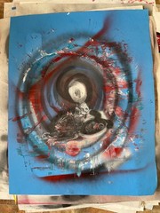 graffiti street art “Snowmobile” Ody West 22×28 poster size acrylic spray