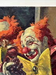 Famous Clown Painting By Veres Mid Century Portrait Circus MARGO CLARK VINTAGE
