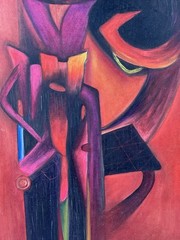 Fernando de Szyszlo Oil On Canvas (Handmade) signed and stamped Framed