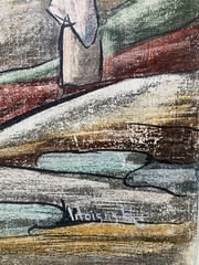 RAPHAEL MOISES MEXICO MODERNIST OLD MISSION MURAL STYLE MID CENTURY PAINTING