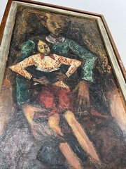 BERNARD CHAET 1940S EARLY LISTED BOSTON MODERNIST PORTRAIT ANTIQUE OIL PAINTING