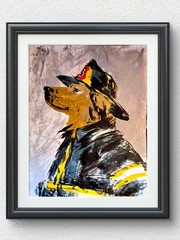 Original Hand Painted 11×14 Whimsical Animal Acrylic Signed Expressionist Art 90