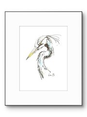 SAMATOWIC Blue Heron 9×12 Original Abstract Expressionism Handmade Signed Art 17