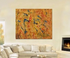Jackson Pollock style￼￼ Canvas painting￼ 72” X 60”Abstract,Modern,XL,5ftX6ft