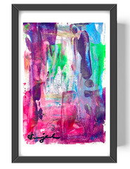 Guajardo Art: Creative Growth 9X6 Paper Vibrant Colorful Abstract