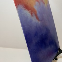 8″ x 10″ Original Acrylic Painting Clouds Sky Art Canvas Panel With Easel