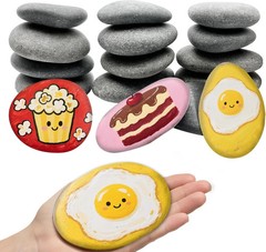 16PCS Rocks for Painting, 3-4 Inches Natural Smooth River Rocks for Painting, Fl