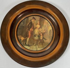 Vintage Linton Fresh Flowers Gries of London Oil Painting w Bronze Metal Frame