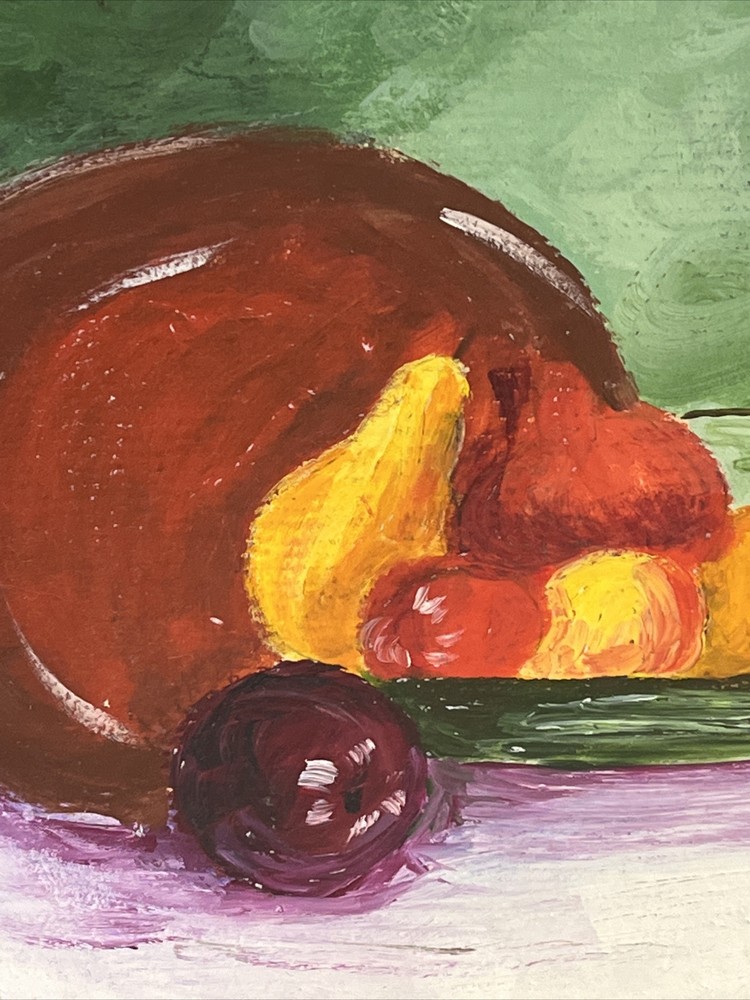 Still Life Painting-Fruit Oil Painting on Paper Board, 12” X 9”
