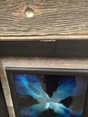 Chris DeRubeis Blue Mini Burst Aluminum Signed Framed Abstract 22×21