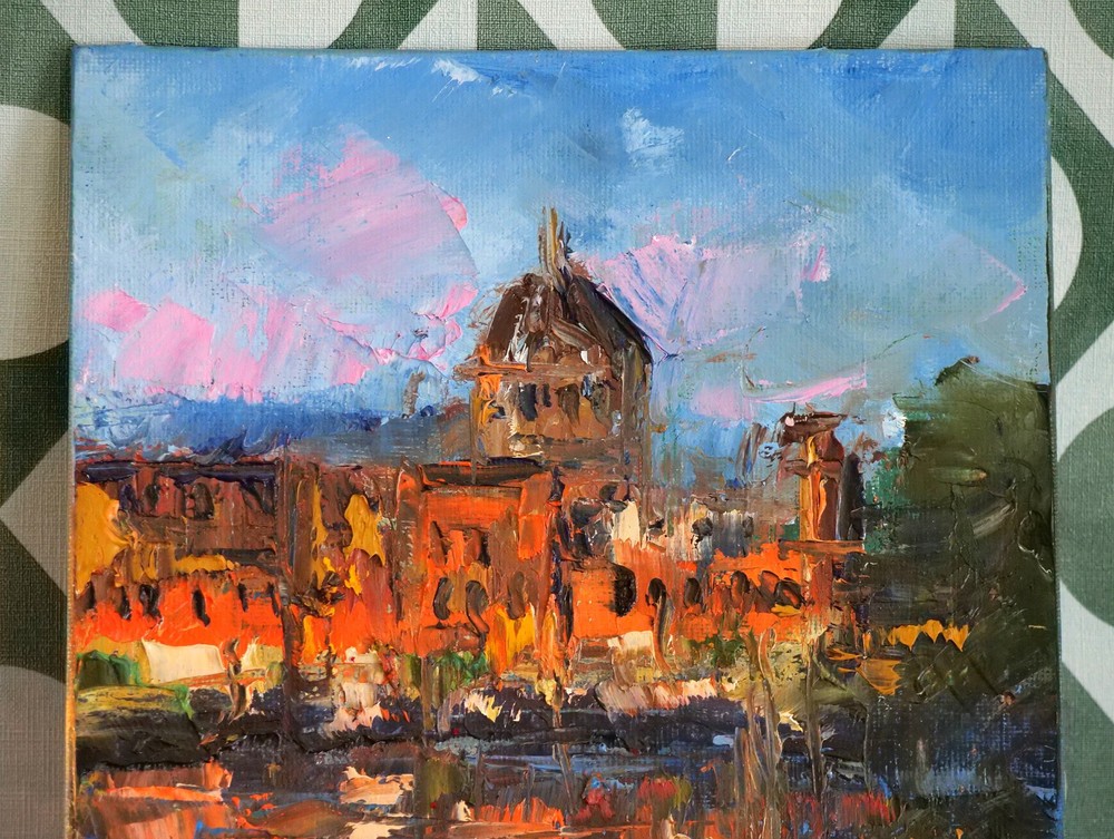 Night in Florence 100% Handmade Original Italian Impressionist Oil Painting City