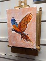 Hunt Original Art: 12×16 Acrylic on Canvas Tropical Bird